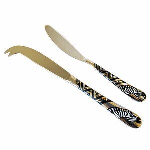 Zebra Print Luxor Stainless Steel Cheese Knife and Spreader
